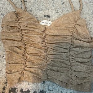 Crop top gold with glitter